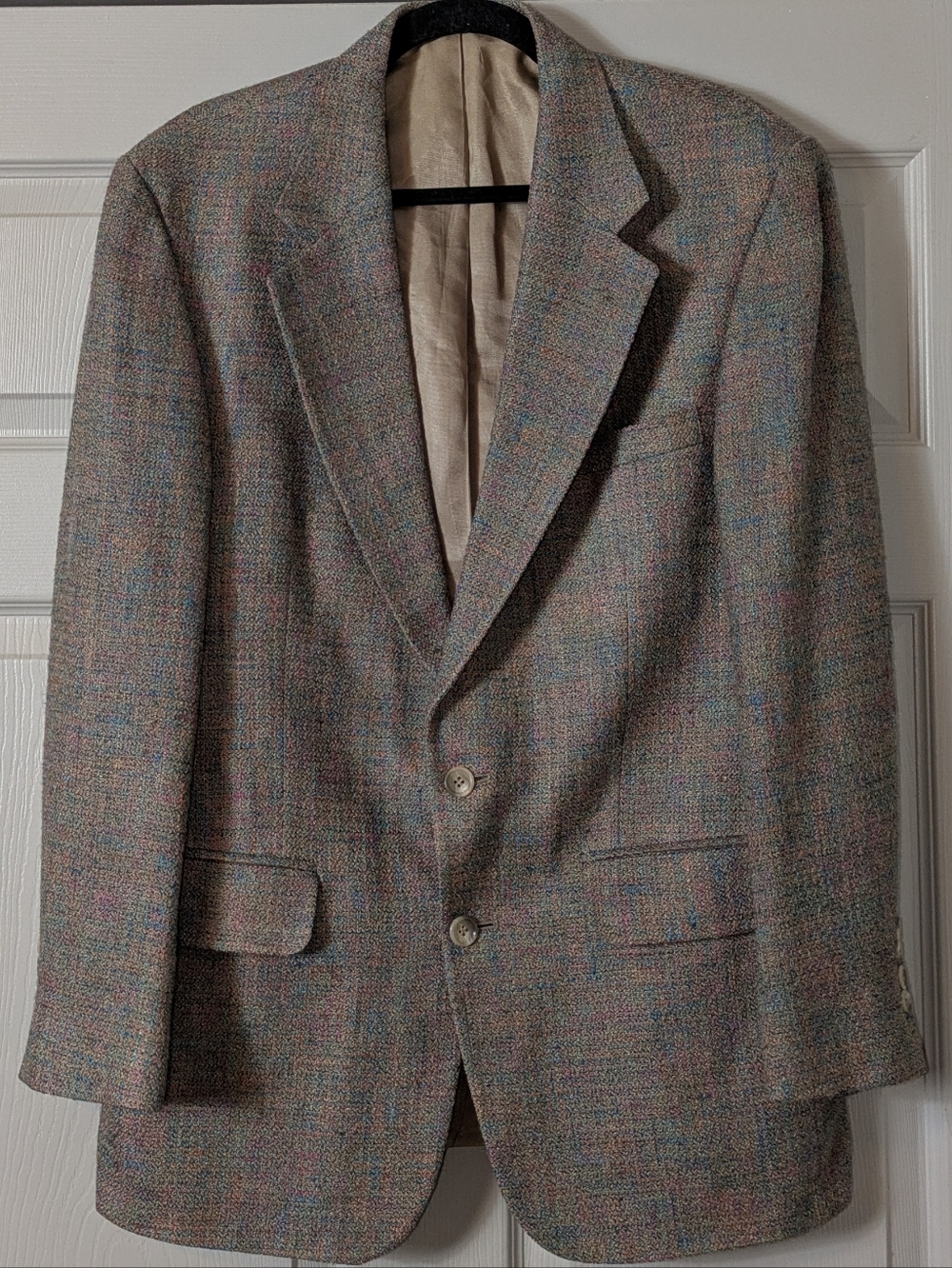 Men's Gray Tweed Blazer - Classic Two-Button Sport Coat Size 39R